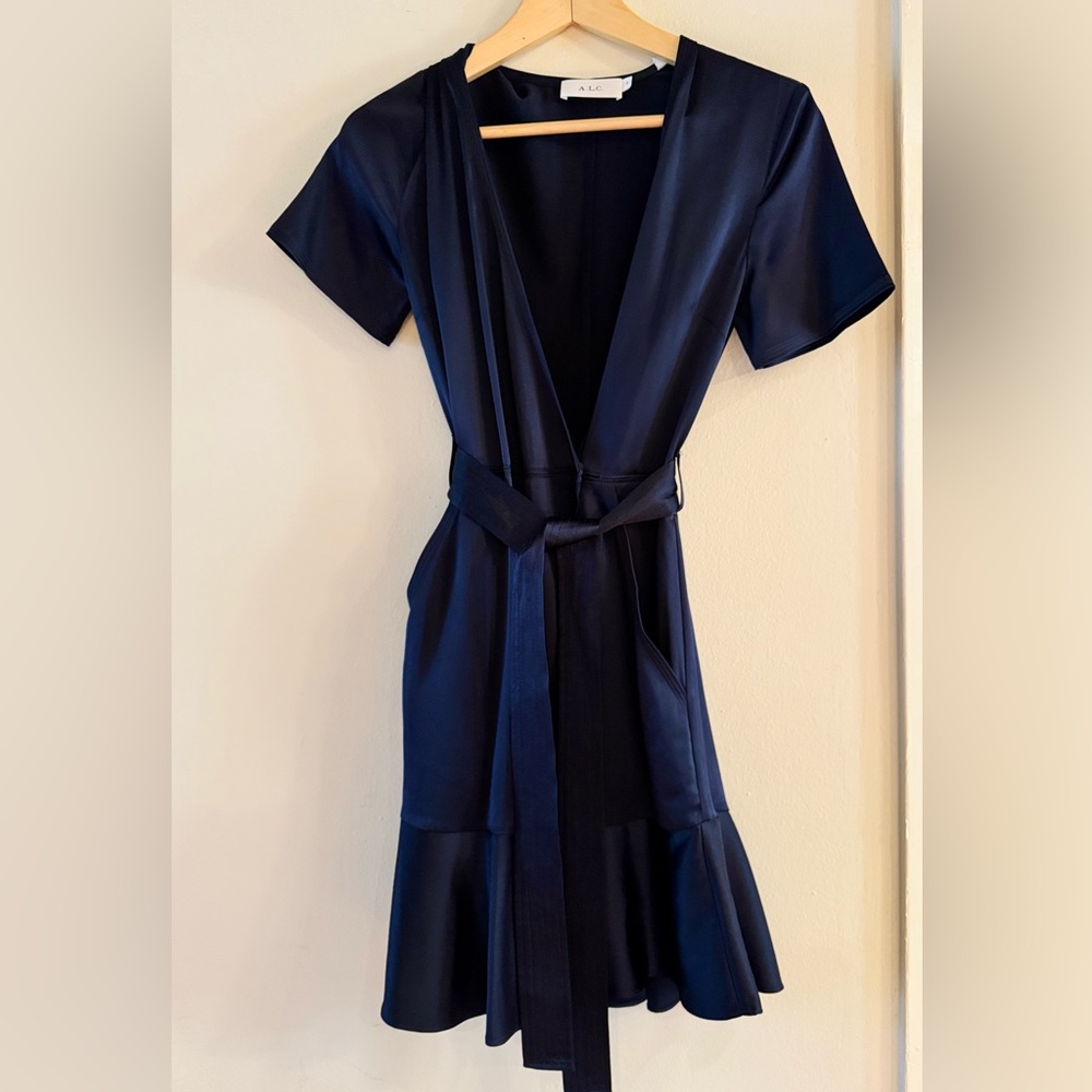 A.L.C. Navy Silk Wrap dress Never worn